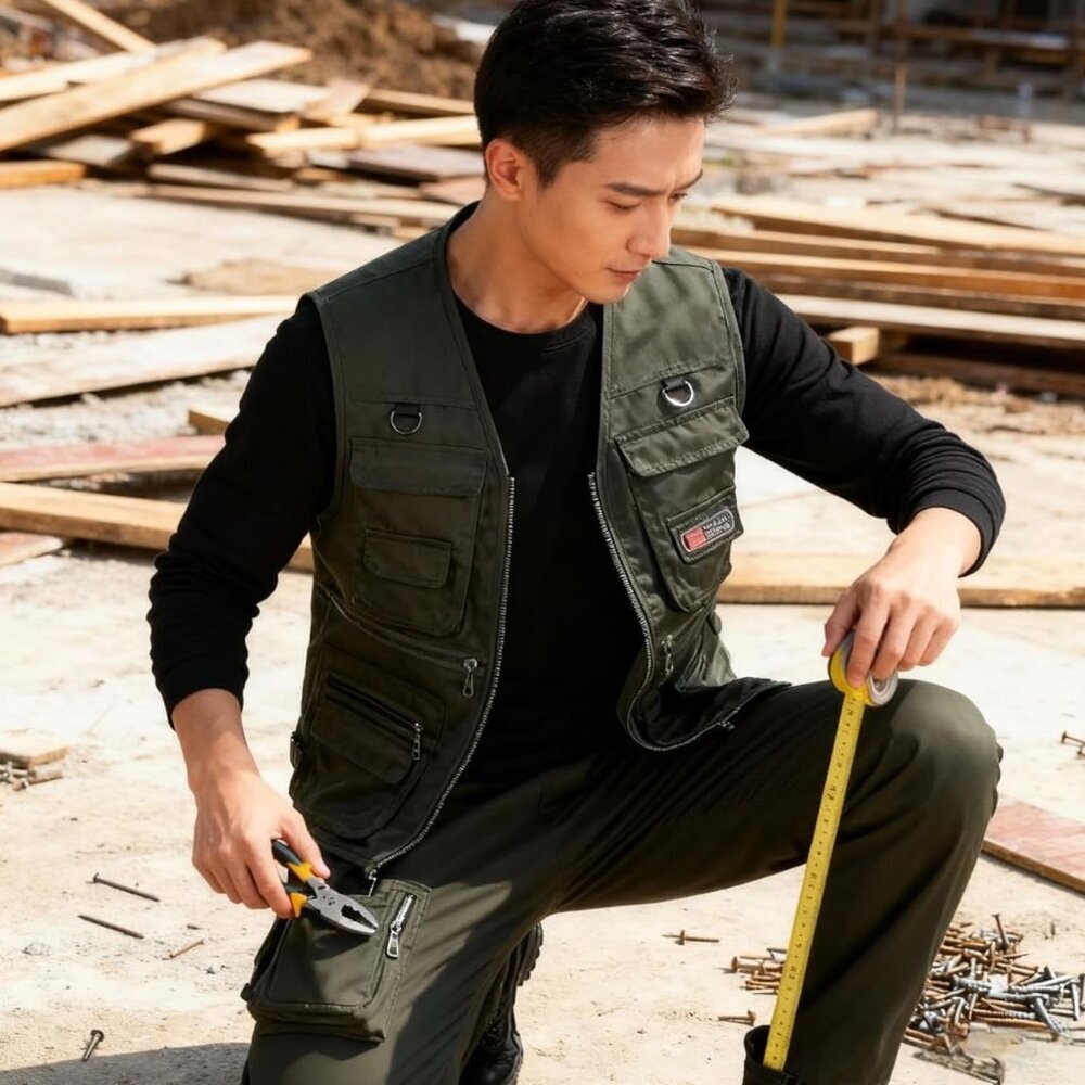 Quick Drying Fishing Vest Multi Functional Multi Pocket Mesh Hiking Jacket Large - Picture 3 of 6